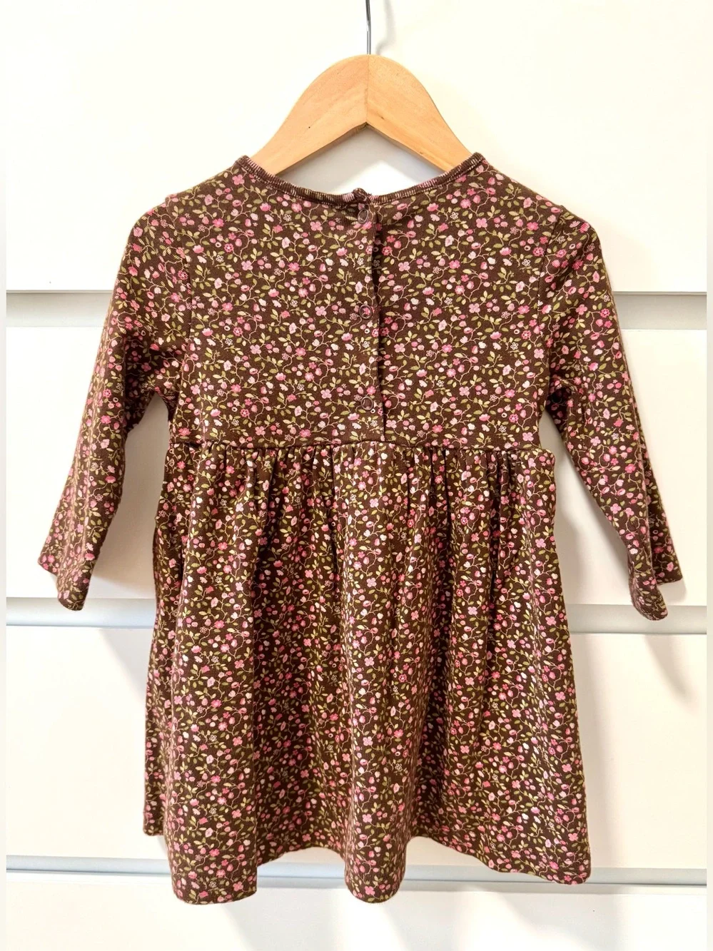 Gymboree Brown Dress with Pink Floral Print - Size: 18-24mo